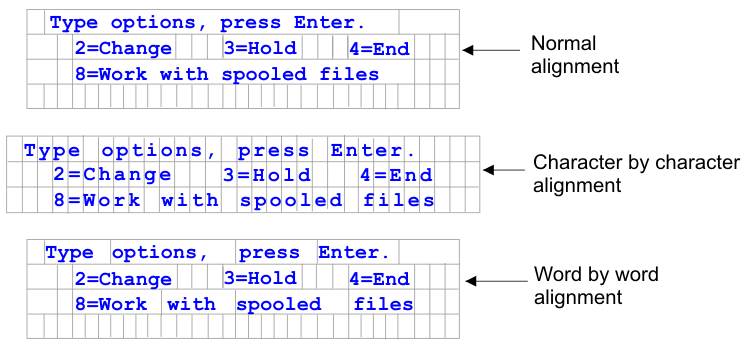 Example of field widget alignment options
